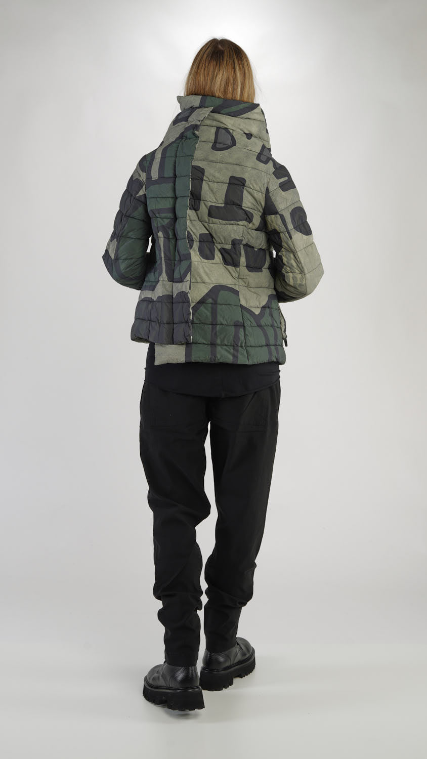 Black Label down jacket in jungle and print