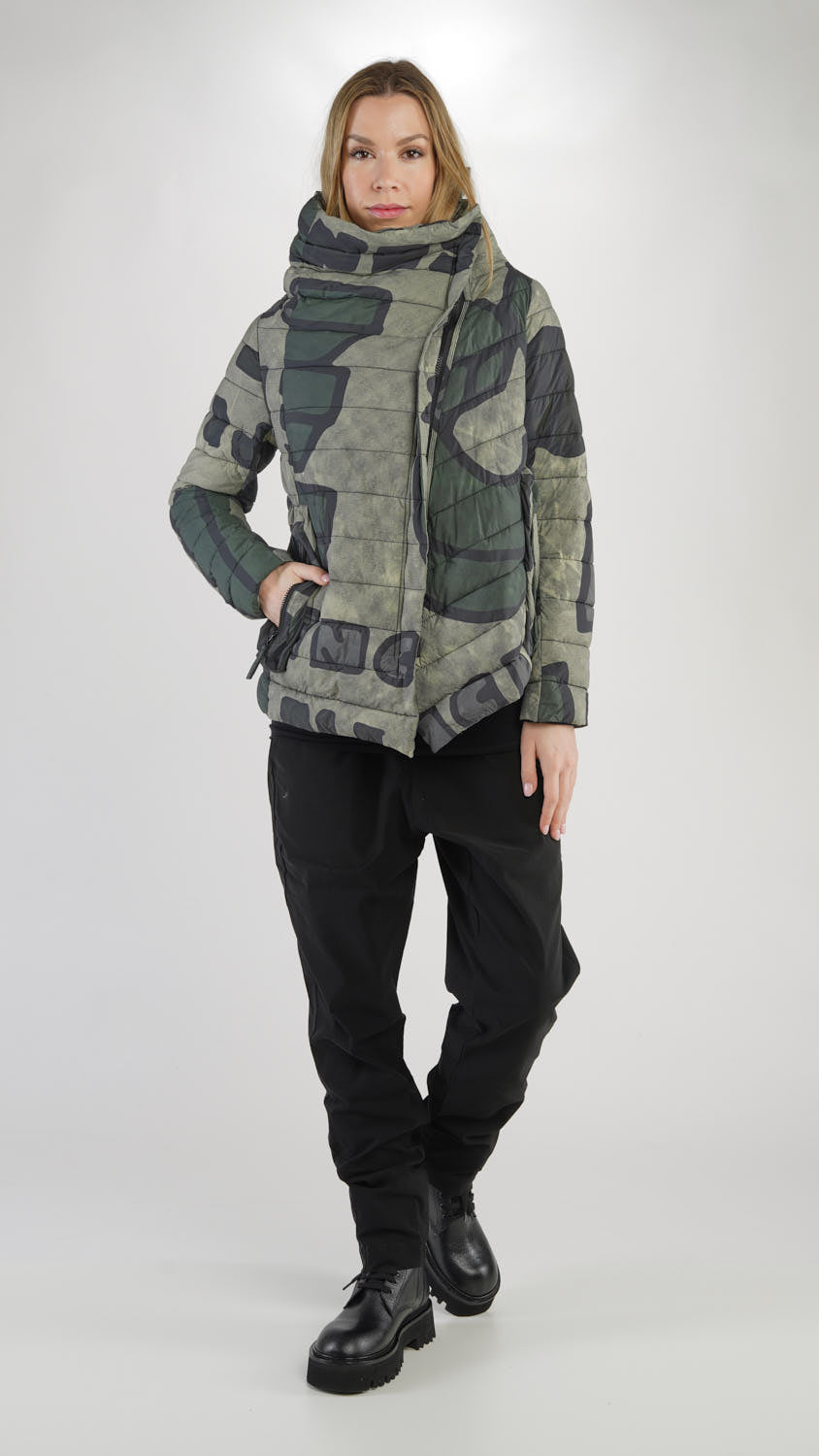 Black Label down jacket in jungle and print