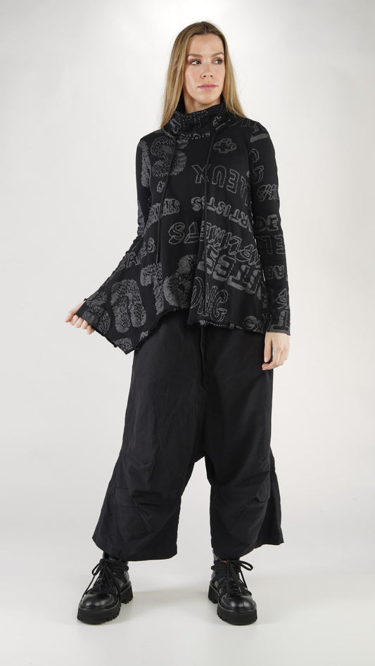 Black Label jungle jacquard print top