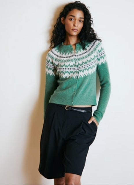 Autumn Cashmere 100% cashmere fair isle cardigan