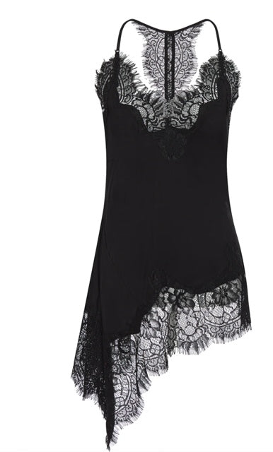 Gold Hawk black asymetric lace cami