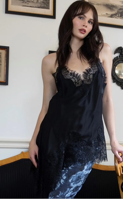 Gold Hawk black asymetric lace cami