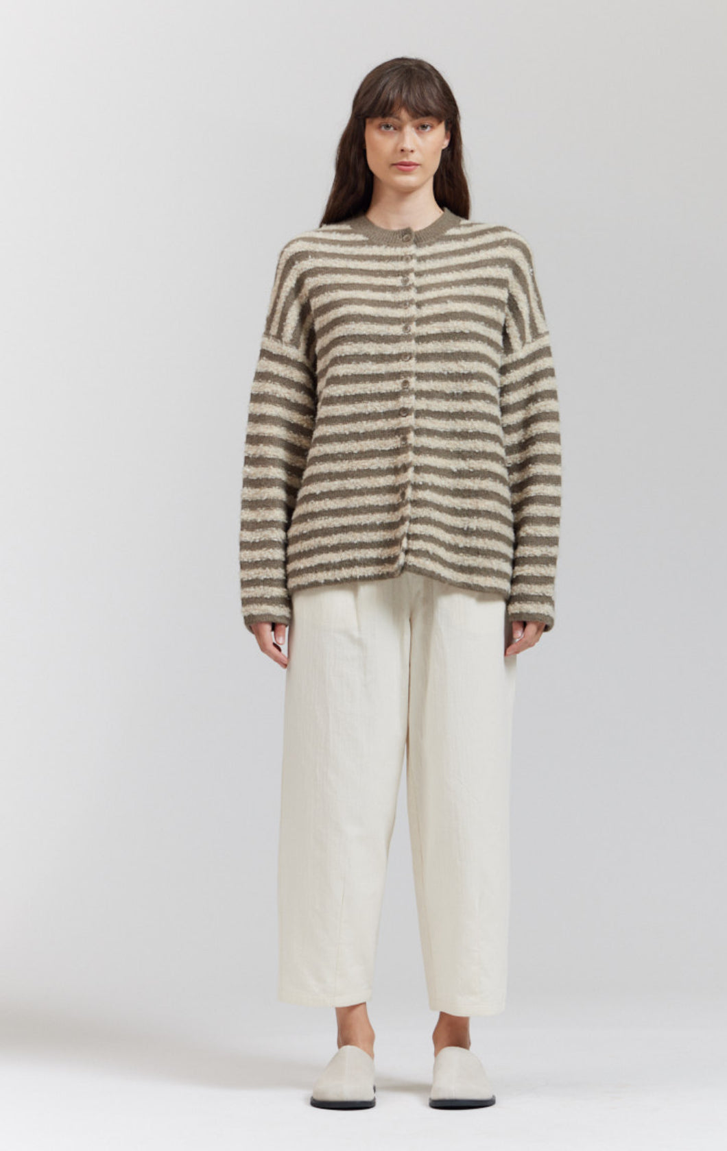 Elsewhere oversized drop sleeve striped cardigan