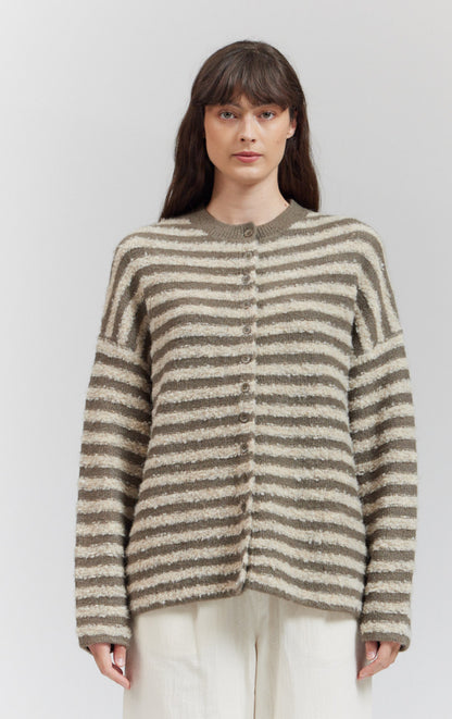 Elsewhere oversized drop sleeve striped cardigan