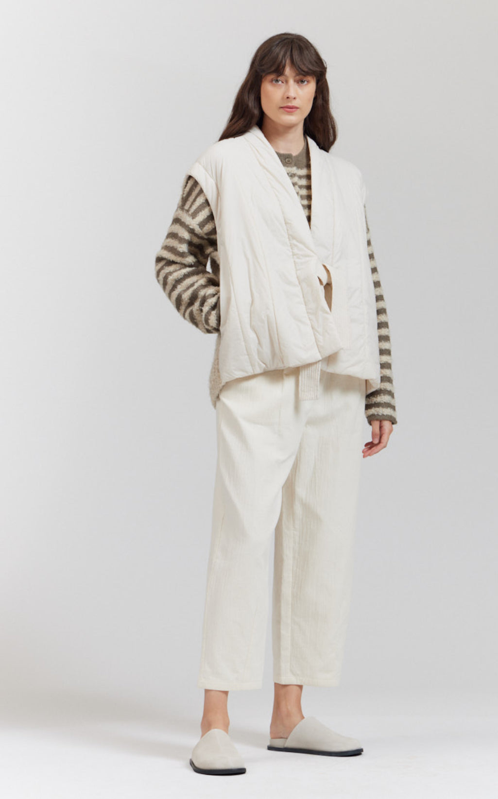 Elsewhere oversized drop sleeve striped cardigan