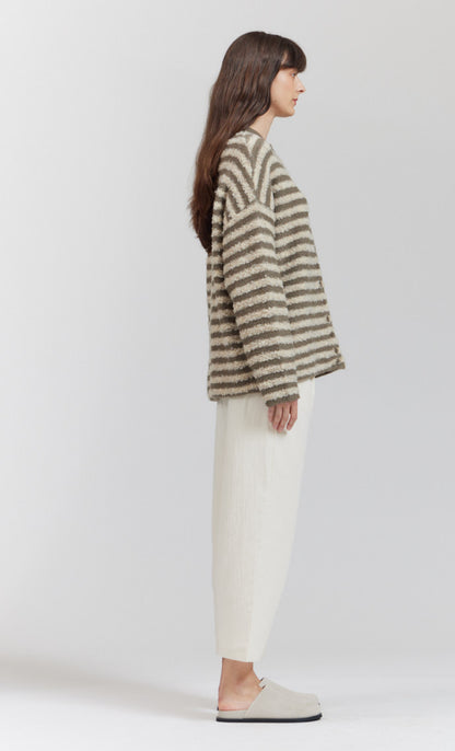 Elsewhere oversized drop sleeve striped cardigan