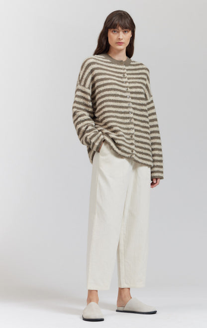 Elsewhere oversized drop sleeve striped cardigan