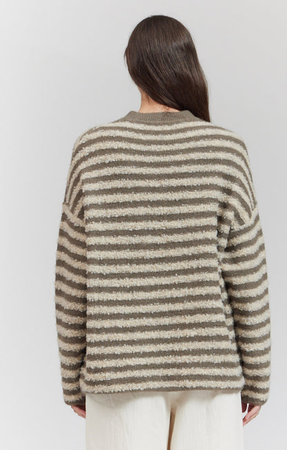 Elsewhere oversized drop sleeve striped cardigan