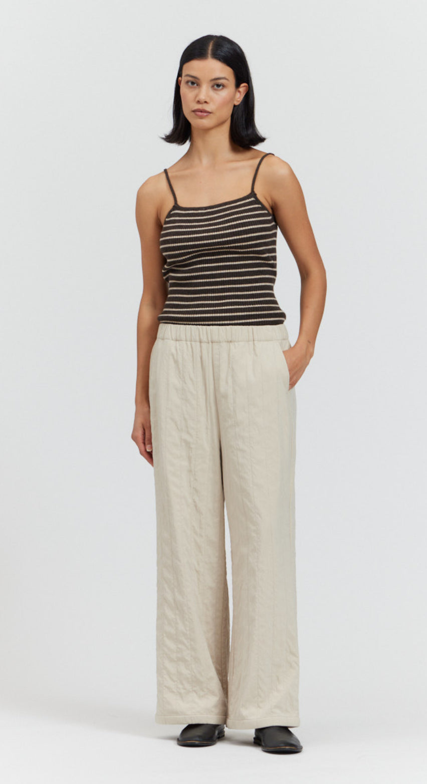 Elsewhere jacquard pants in ecru