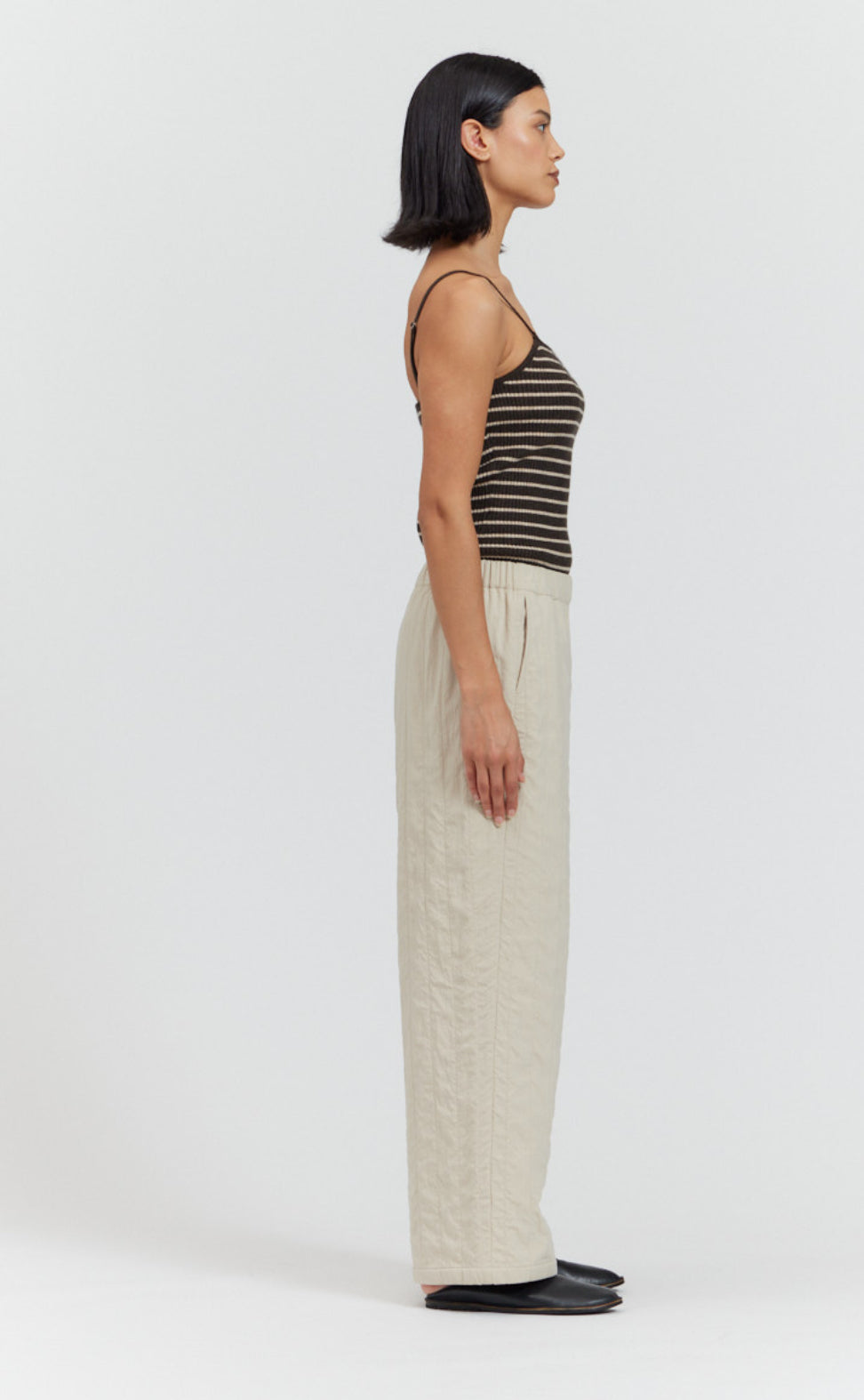 Elsewhere jacquard pants in ecru