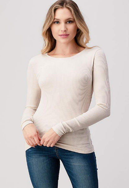 Hashtag long sleeve ribbed t shirt