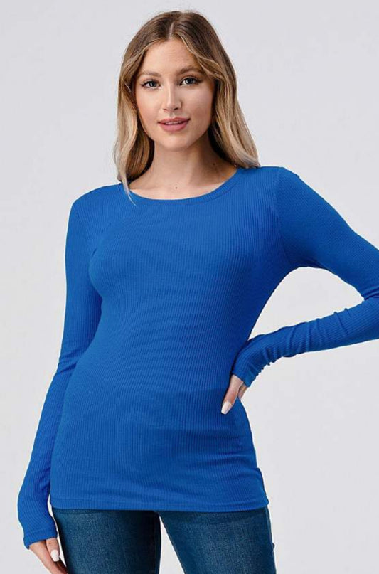 Hashtag long sleeve ribbed t shirt