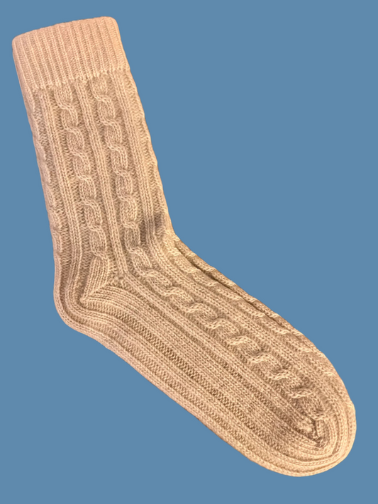 Cashmere cable socks!