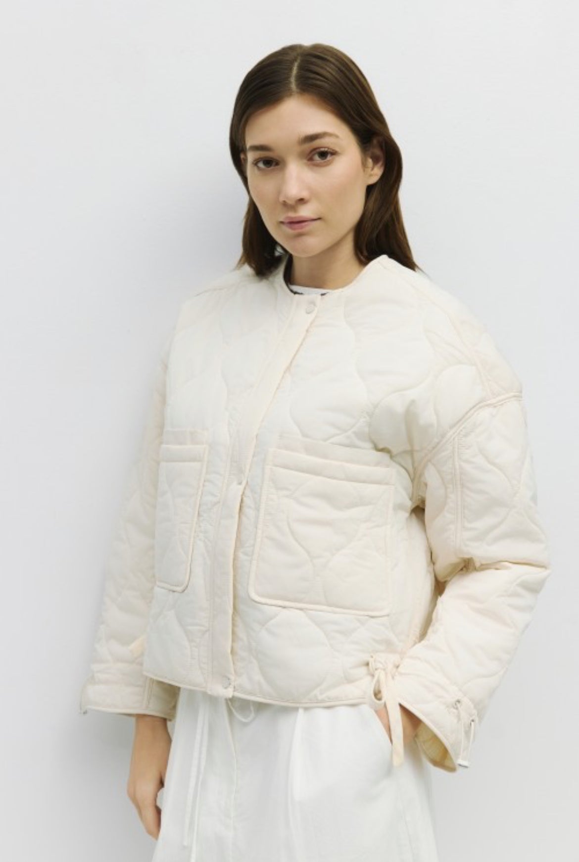 Mod ivory quilted jacket