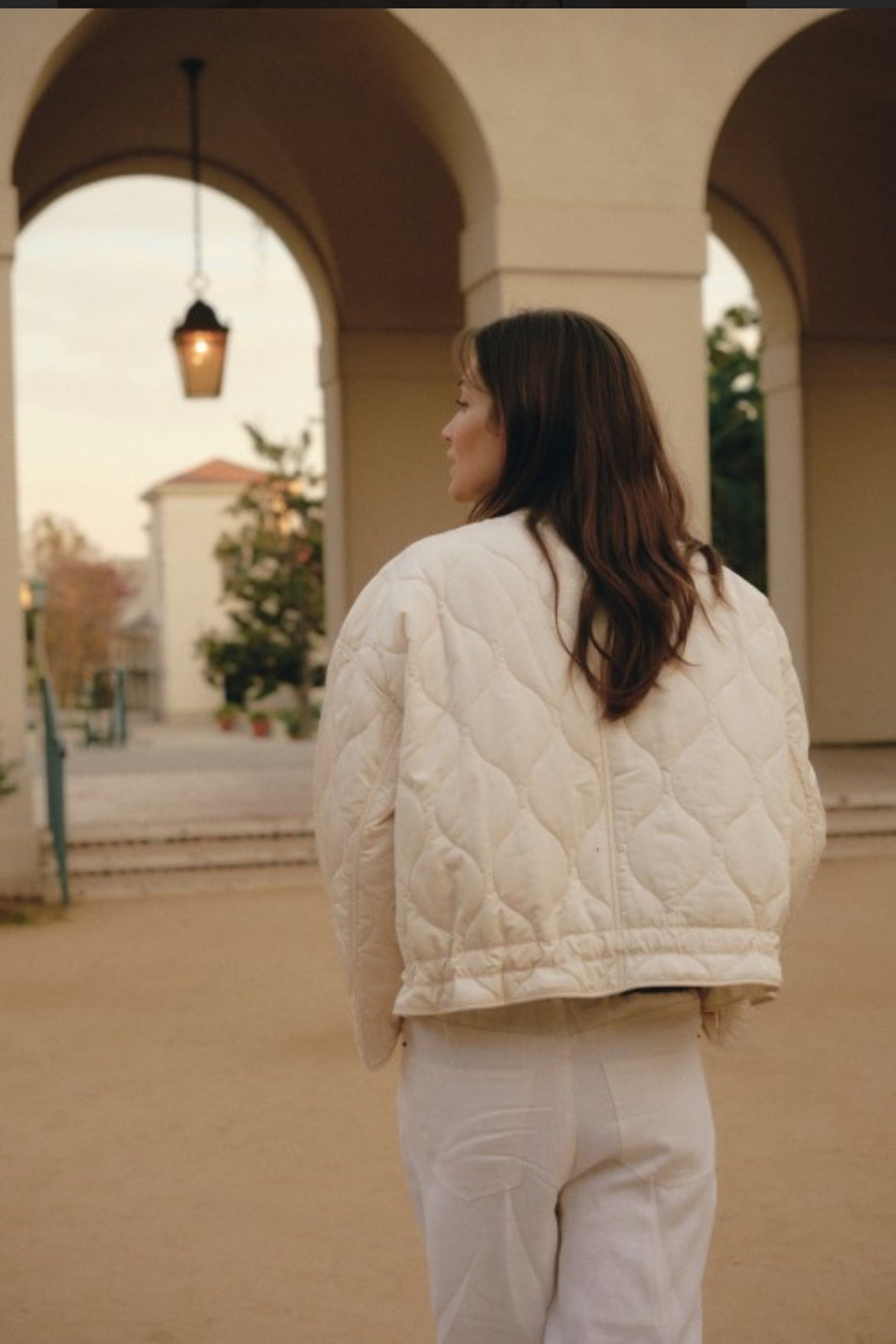 Mod ivory quilted jacket