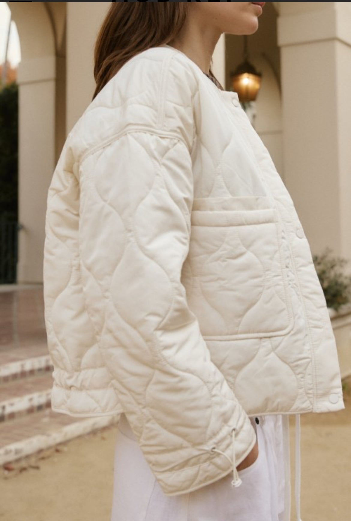 Mod ivory quilted jacket