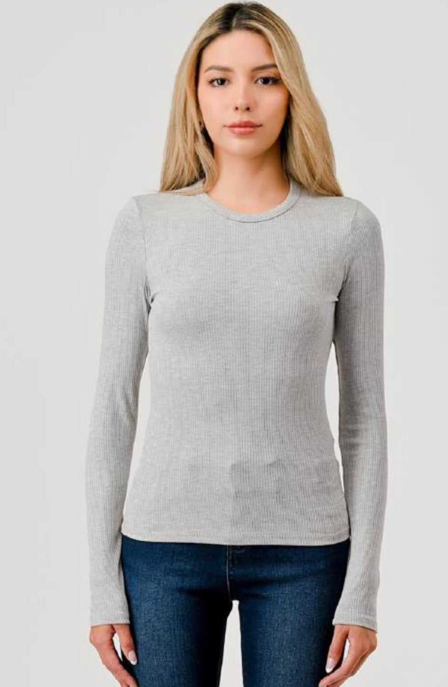 Hashtag long sleeve ribbed t shirt