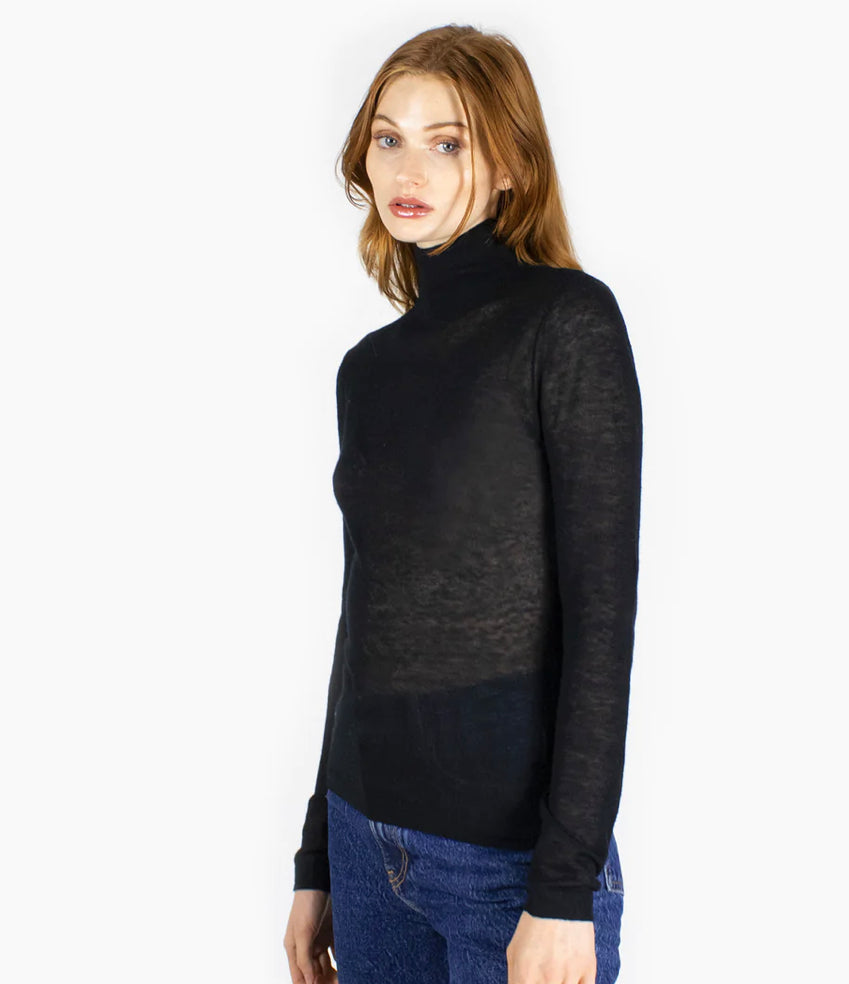 Sheer hotsell black turtleneck